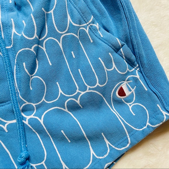 Rare Champion Reverse Weave Bubble Blue Shorts - Picture 3 of 6